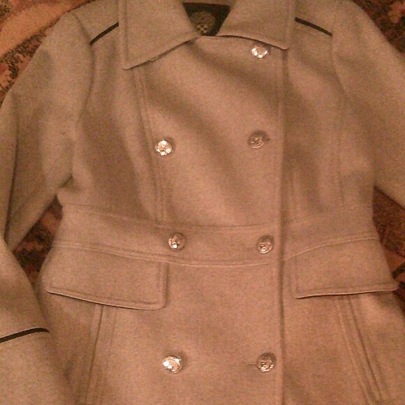 VINCE CAMUTO NWOT Grey Double-Breasted Peacoat XS - Picture 5 of 16